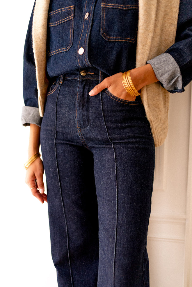 Jeans Jeanne Dark Blue Wide Cropped