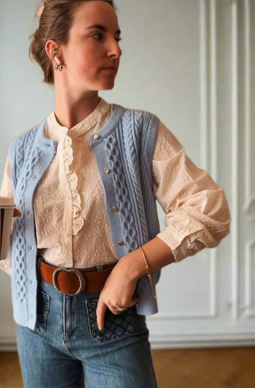 Knitted Vest Raelle Blue