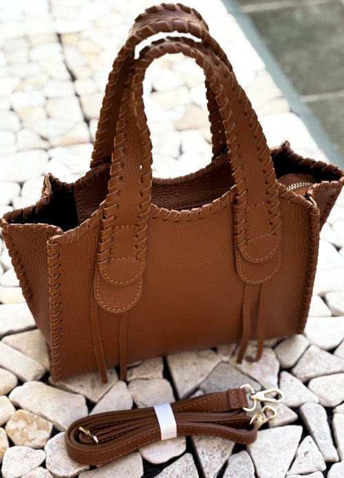 HANDBAG VICTOIRE CAMEL LEATHER