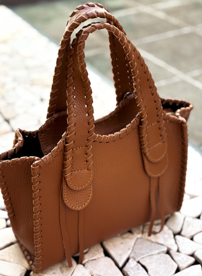 HANDBAG VICTOIRE CAMEL LEATHER