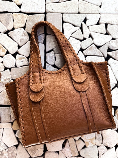 HANDBAG VICTOIRE CAMEL LEATHER