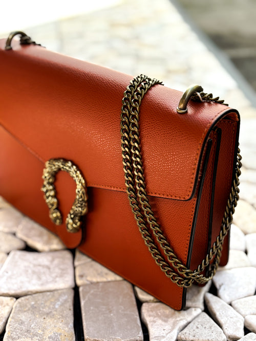 HANDBAG ELOISE RUST LEATHER