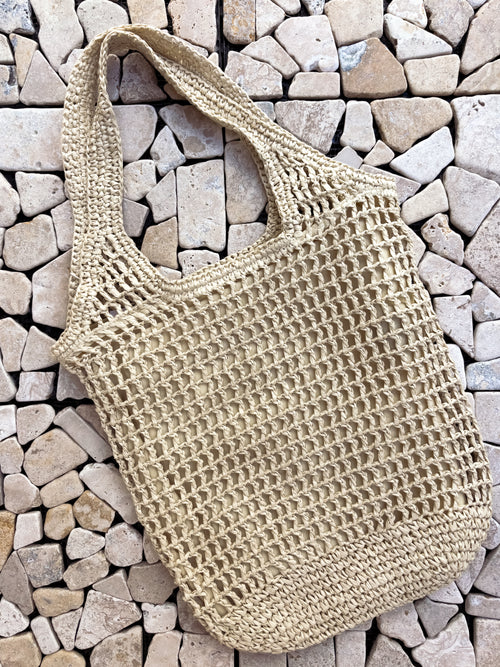 TOTE BAG EMMA BEIGE RAFFIA