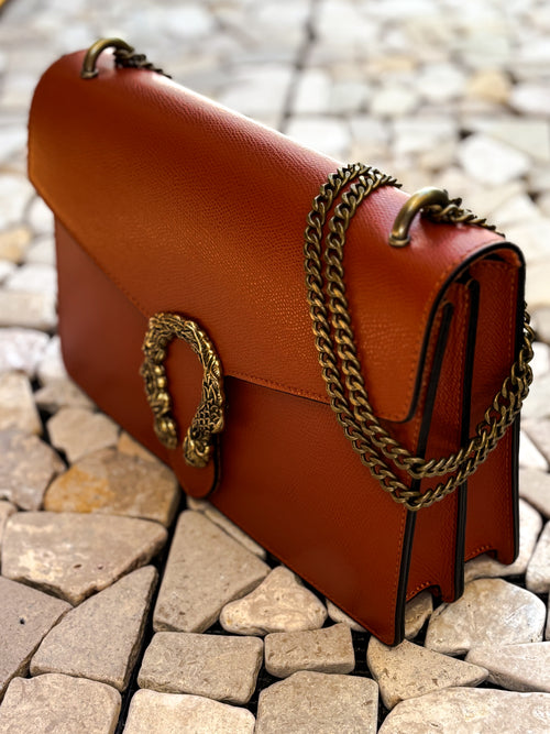 HANDBAG ELOISE RUST LEATHER