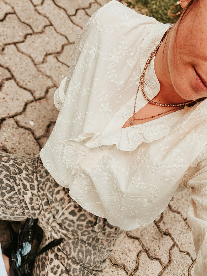 Blouse Embroidery Romie Ecru