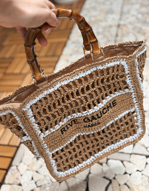 HANDBAG JADE WHITE/TAUPE RAFFIA PETITE