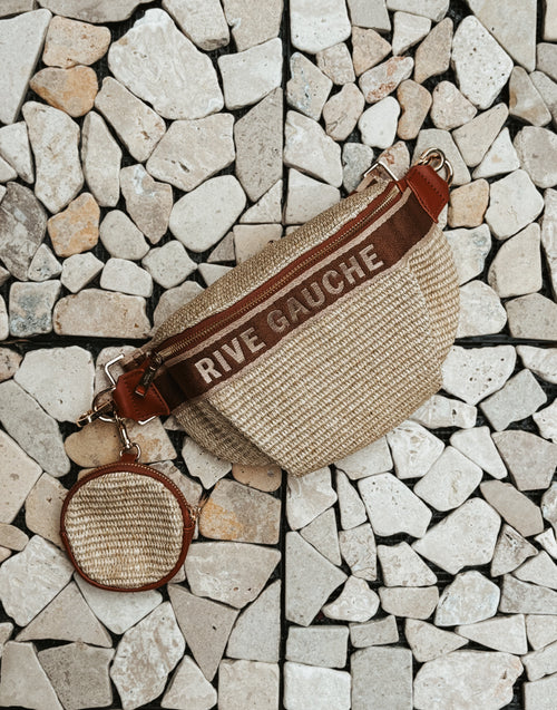 BUMBAG MEGANE RAFFIA BROWN/ECRU