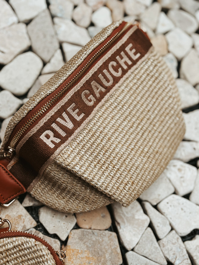 BUMBAG MEGANE RAFFIA BROWN/ECRU