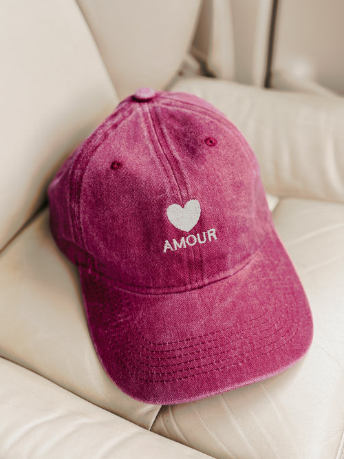 La Casquette "Amour" - Burgundy Wash
