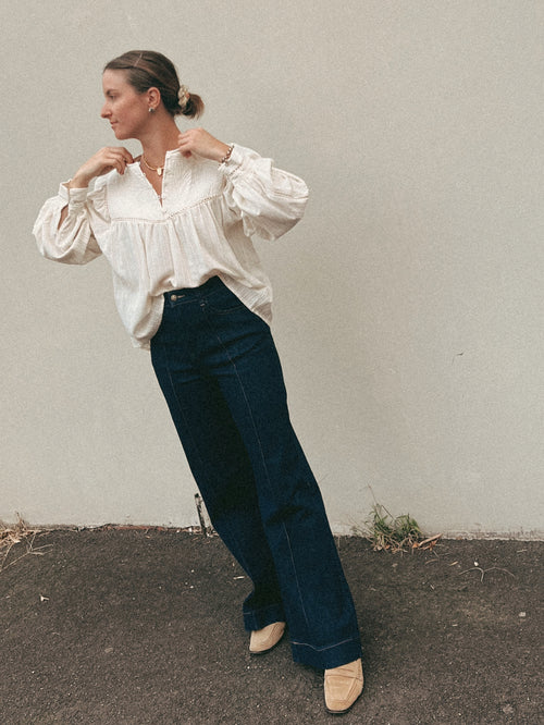 Jeans Jeanne Dark Blue Wide Cropped