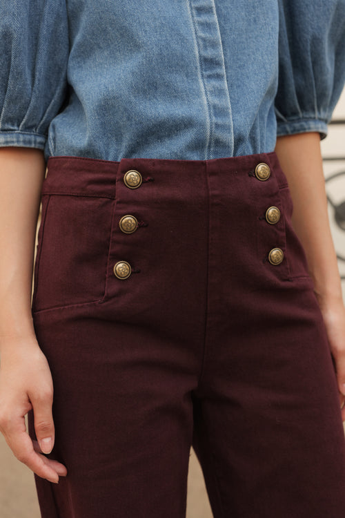 Jeans Victor Bordeaux - Cropped