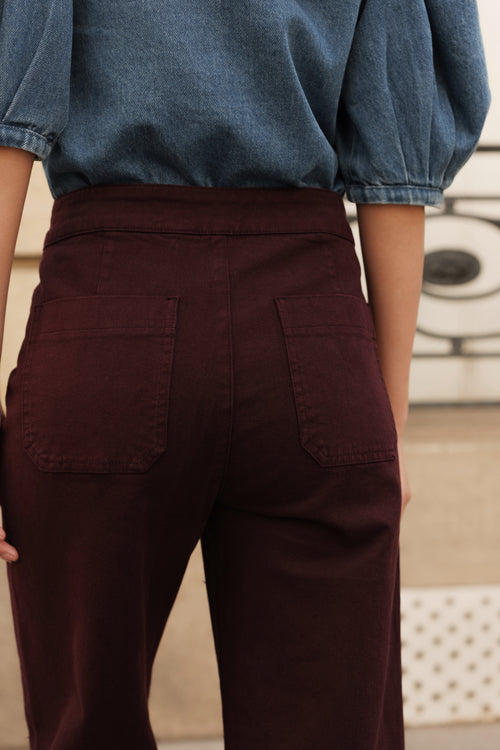Jeans Victor Bordeaux - Cropped