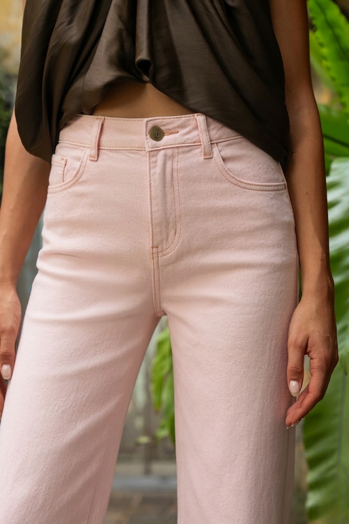 Le Jeans Céline Broderie Anglaise Rose - Cropped - PRE ORDER