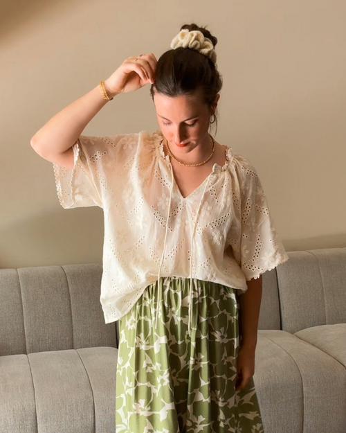 Blouse Melissa Cream Embroidery