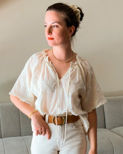 Blouse Melissa Cream Embroidery