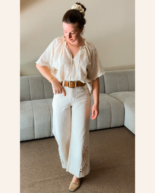 Blouse Melissa Cream Embroidery