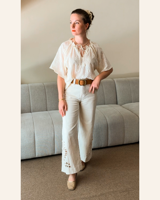 Blouse Melissa Cream Embroidery