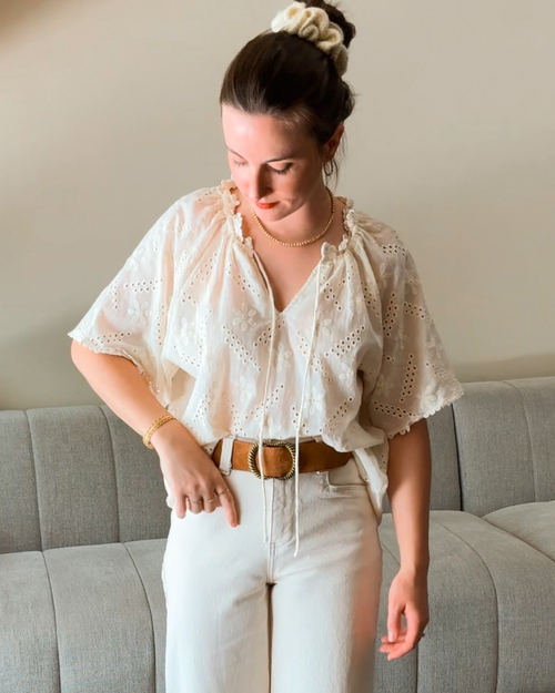 Blouse Melissa Cream Embroidery