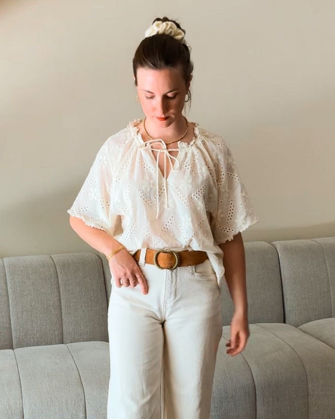 Blouse Melissa Cream Embroidery