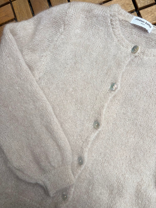 Knit Cardigan Maude Taupe Mohair/Wool