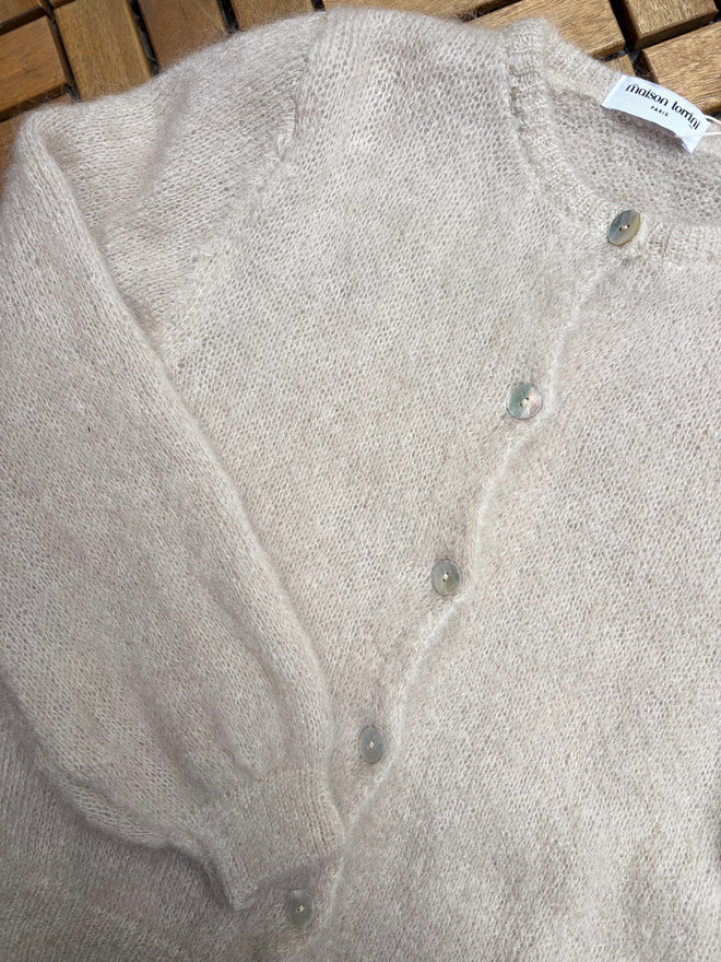 Knit Cardigan Maude Taupe Mohair/Wool