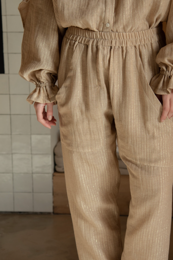 PANT BEN BEIGE/GOLD