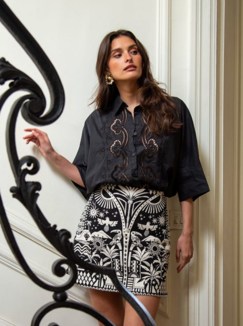 SKIRT MAEVA JACQUARD BLACK