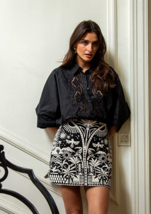 SKIRT MAEVA JACQUARD BLACK