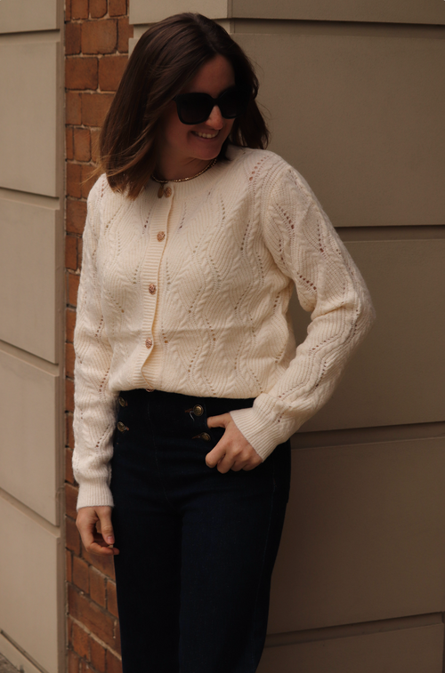 KNIT CARDI LUDIVINE CRÈME