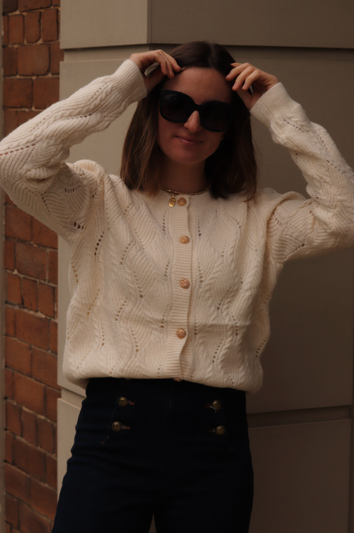 KNIT CARDI LUDIVINE CRÈME