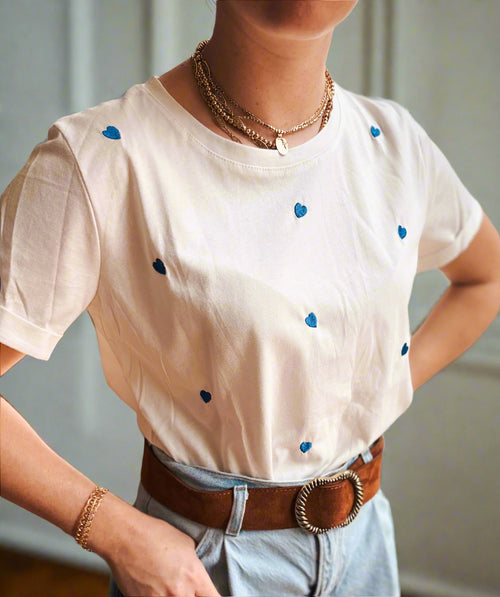 Tee Heart Blue Maison Torrini Paris