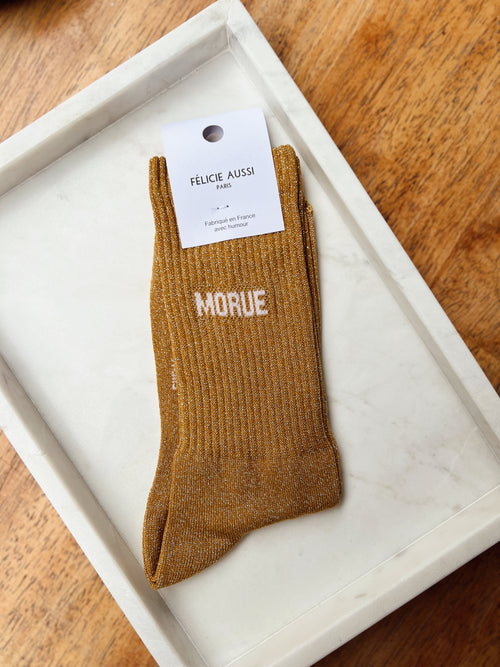 SOCKS "MORUE" MUSTARD SHIMMER - 36/40