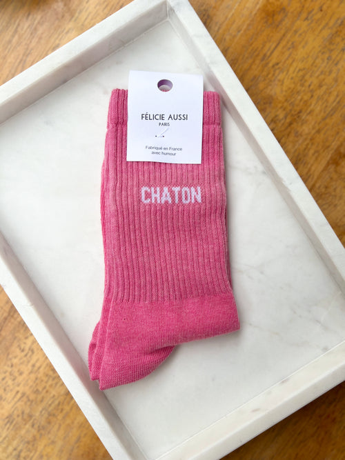 SOCKS "CHATON" OLD PINK - 36/40