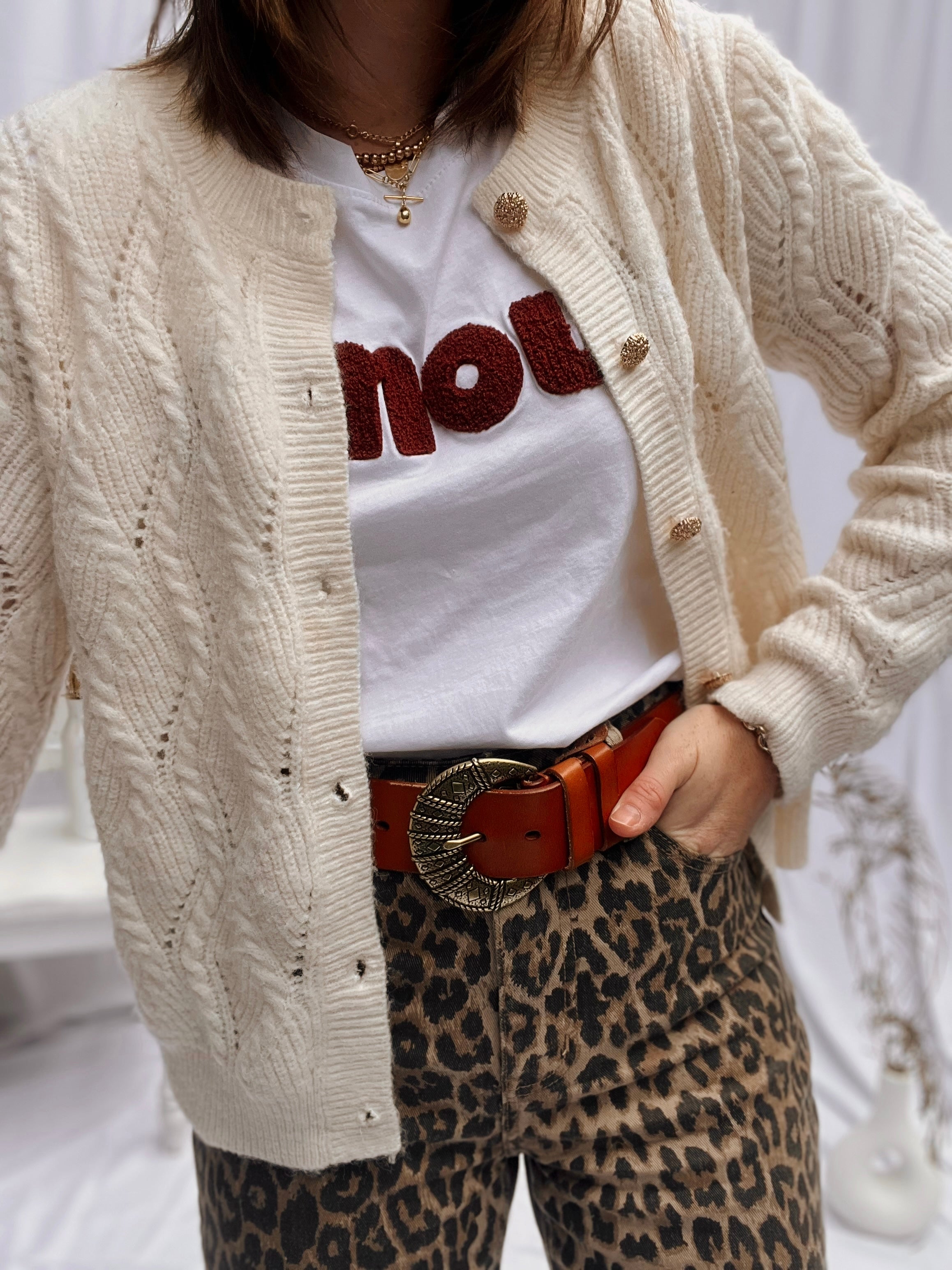 Lino cardigan rouje deals