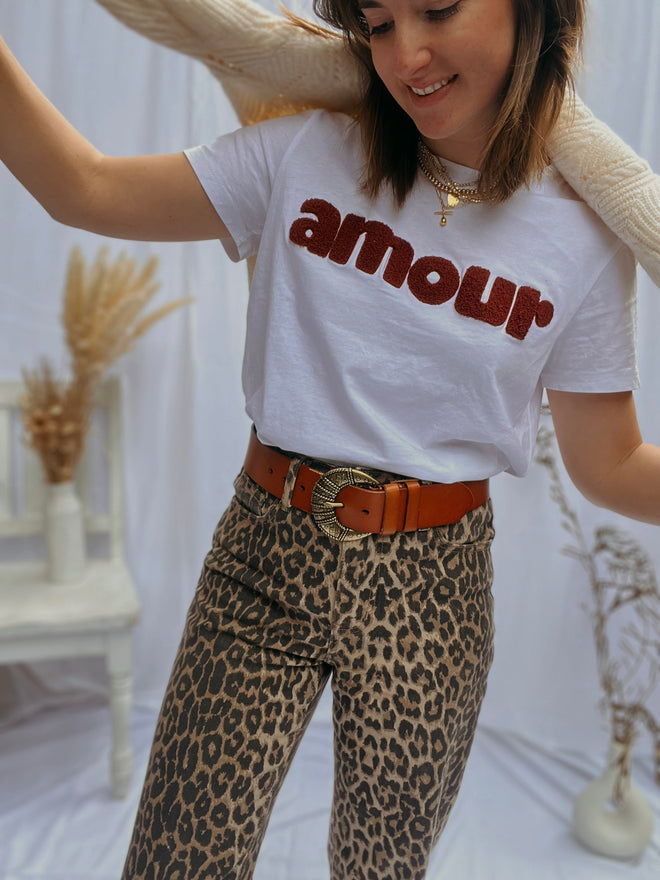 TEE AMOUR WHITE/TERRACOTTA