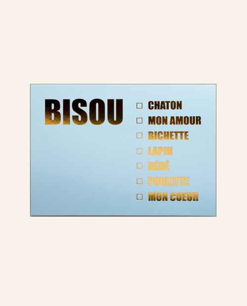 CARD "BISOU" BLUE