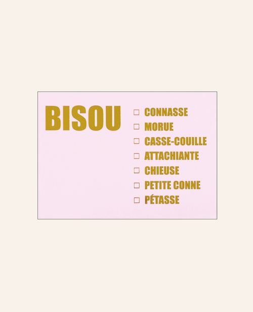 CARD "BISOU" PINK
