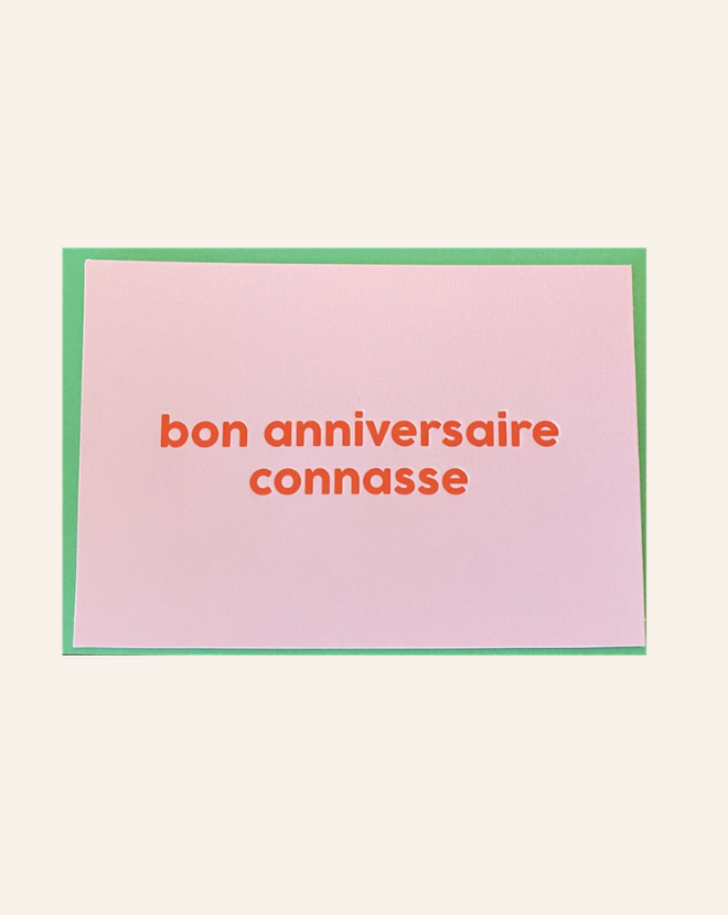 CARD "BON ANNIVERSAIRE CONNASSE" PINK