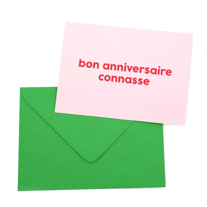 CARD "BON ANNIVERSAIRE CONNASSE" PINK