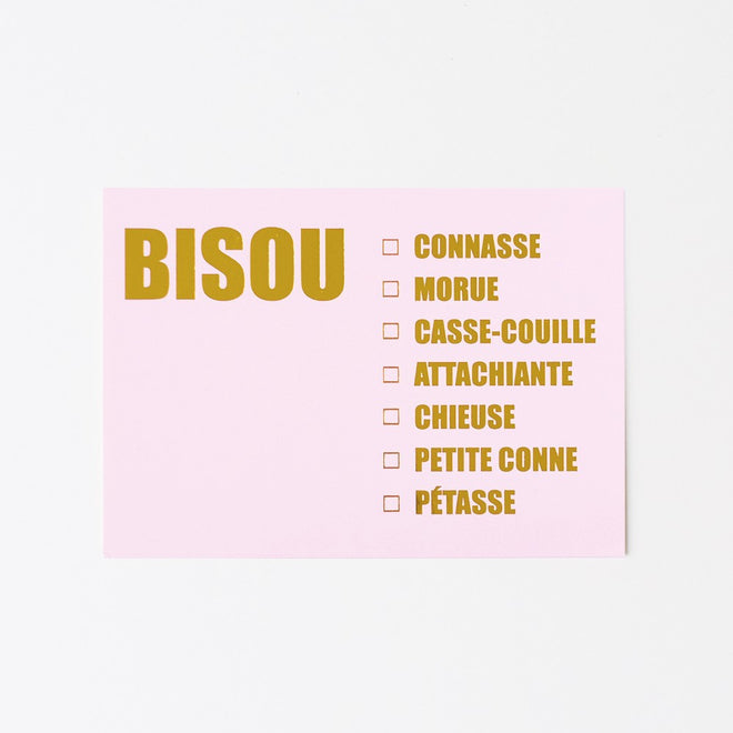 CARD "BISOU" PINK