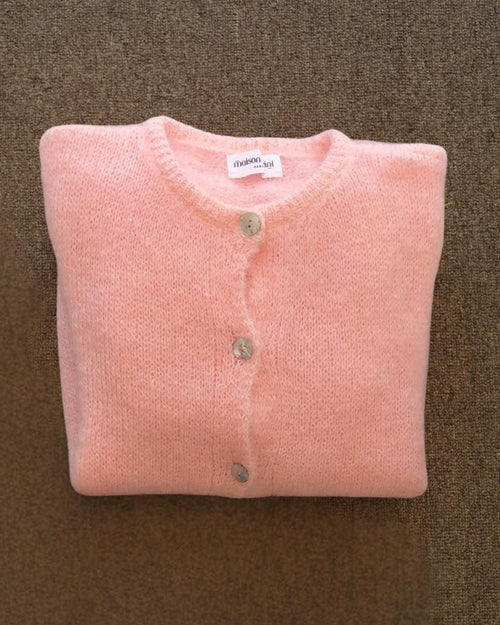 Knit Cardigan Maude Baby Pink Mohair/Wool